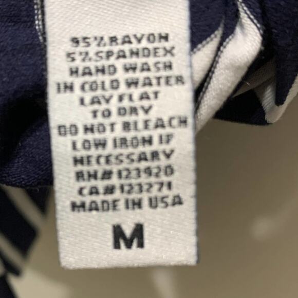 New LA Made top blouse blue and white horizontal striped. Size L - Picture 9 of 9